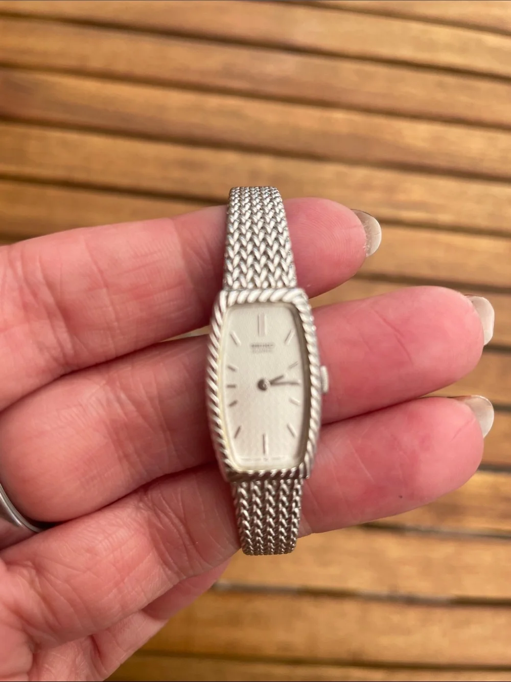 Timex Silver-Tone Women's Bracelet Watch with Blue Mother-of-Pearl Dial